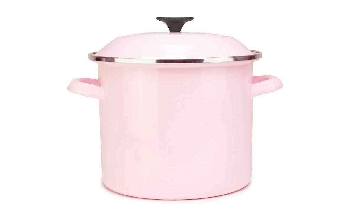 琺瑯不鏽鋼湯鍋22CM 亮粉 圖片提供_LE CREUSET